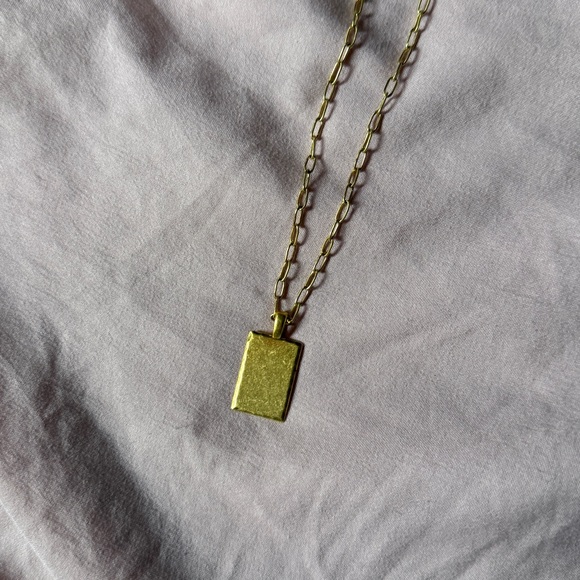 Madewell Gold Dog Tag Long Necklace - Picture 1 of 3